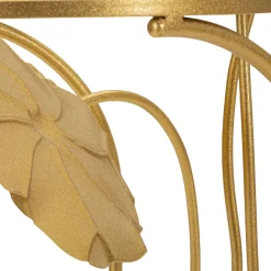 Tavolino da Salotto oro Trasparente Forma Rotondo Colore Ripiano Trasparente 40x40x81h cm, Materiale Struttura in Vetro - Datenoda