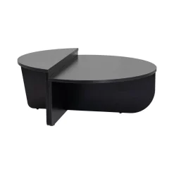 Tavolino da salotto ovale nero 90x60x35h cm - Feyre