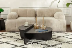 Tavolino da salotto ovale nero 90x60x35h cm - Feyre