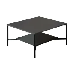 Tavolino da salotto quadrato antracite e nero 80x80x40h cm - Mia