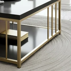 Tavolino da salotto quadrato ardesia 55x55x41h cm - Chanthu