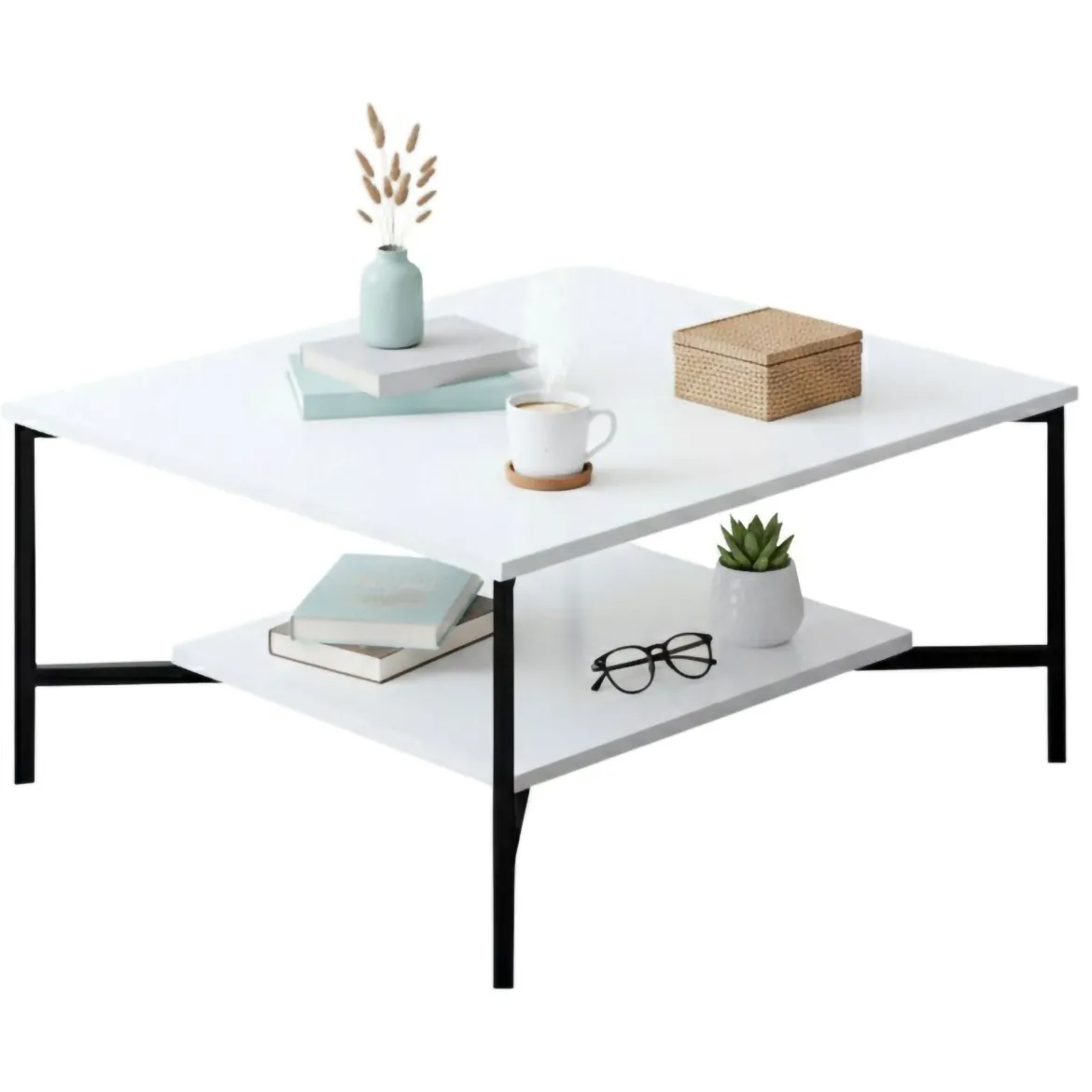 Tavolino da salotto quadrato marmo 90x90x35h cm - Jesinia