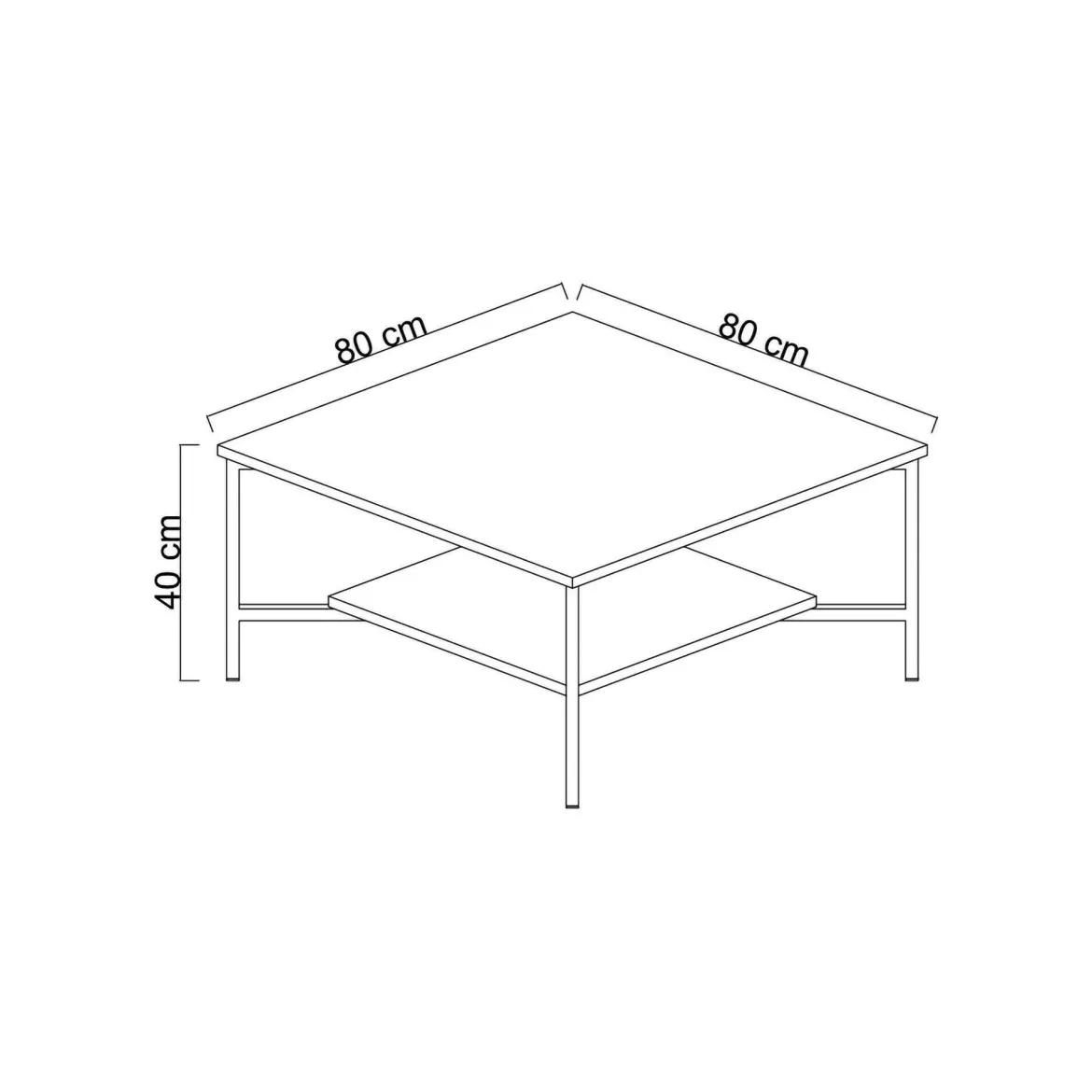 Tavolino da salotto quadrato marmo 90x90x35h cm - Jesinia