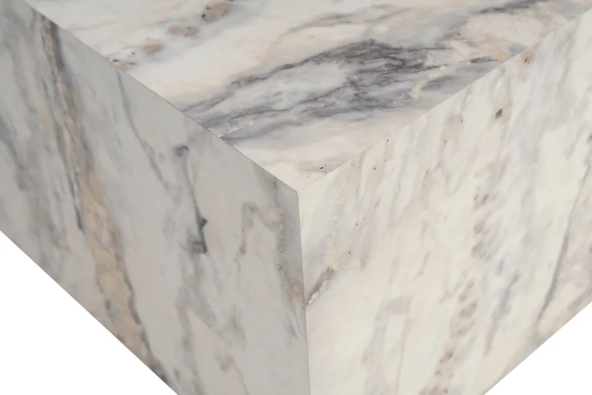 Tavolino da salotto quadrato marmo 90x90x35h cm - Jesinia
