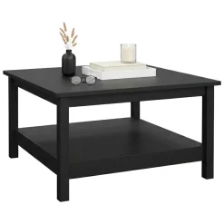 Tavolino da salotto quadrato nero 81x81x45h cm - Casato