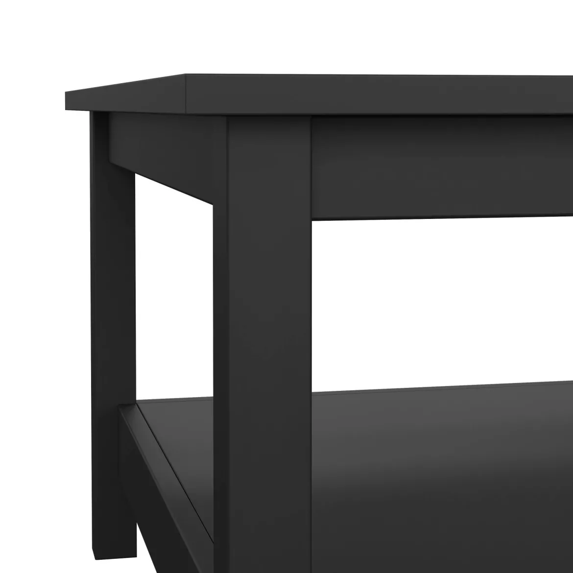 Tavolino da salotto quadrato noce e nero 80x80x40h cm - Mia