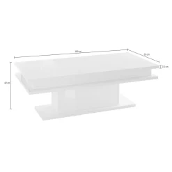 Tavolino da salotto rettangolare acero 100x55x42h cm - Iside