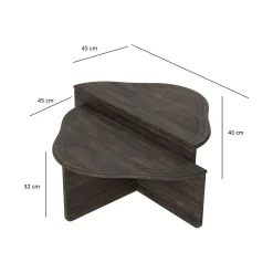 Tavolino da salotto rettangolare antracite e nero 88x50x38h cm - Tavo