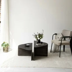 Tavolino da salotto rettangolare antracite e nero 88x50x38h cm - Tavo