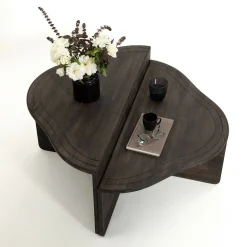 Tavolino da salotto rettangolare antracite e nero 88x50x38h cm - Tavo
