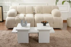 Tavolino da salotto rettangolare bianco 120x60x42h cm - Lazise