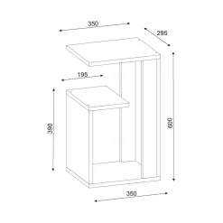 Tavolino da salotto rettangolare bianco 37x45x60h cm - Muifa