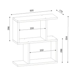 Tavolino da salotto rettangolare bianco 50x17x55h cm - Barni