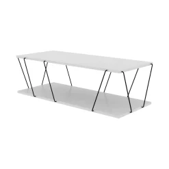Tavolino da salotto rettangolare bianco e nero 90x60x40h cm - Vespero
