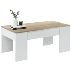 Tavolino da salotto rettangolare bianco lucido 100x43x50h cm - Almo