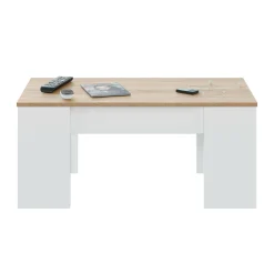 Tavolino da salotto rettangolare bianco lucido 100x43x50h cm - Almo