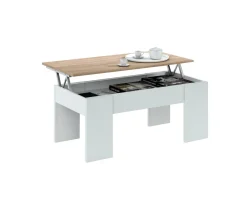 Tavolino da salotto rettangolare bianco lucido 100x43x50h cm - Almo