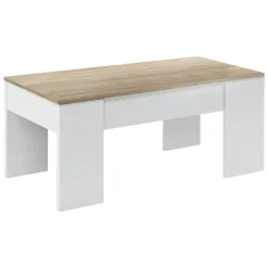 Tavolino da salotto rettangolare bianco lucido 100x43x50h cm - Almo