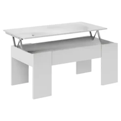 Tavolino da salotto rettangolare bianco lucido 100x55x42h cm facile da pulire - Aboronzi