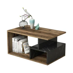 Tavolino da salotto rettangolare nero 110x45x41h cm - Amarantha