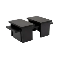 Tavolino da salotto rettangolare nero 110x45x41h cm - Amarantha
