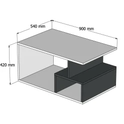Tavolino da salotto rettangolare nero 110x45x41h cm - Amarantha