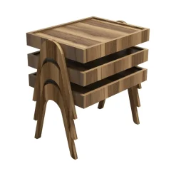 Tavolino da salotto rettangolare noce e antracite 105x60x32h cm - Gru