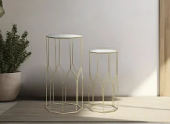 Tavolino da salotto rettangolare oro 50x46x100h cm - George