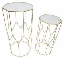Tavolino da salotto rettangolare oro 50x46x100h cm - George