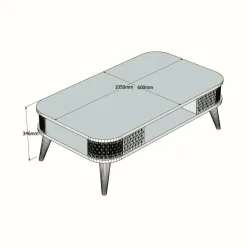 Tavolino da salotto rettangolare quercia 80x50x27h cm - Telescopio