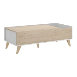 Tavolino da salotto rettangolare rovere e bianco 99x60x41h cm - Alexius