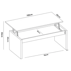 Tavolino da salotto rettangolare rovere nodi 102x50x43h cm - Audi