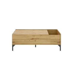 Tavolino da salotto rettangolare rovere nodi e antracite 100x40x50h cm - Axinia