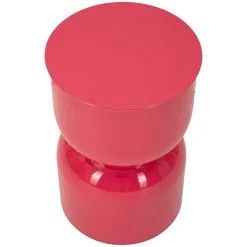 Tavolino da Salotto Rosa Forma Rotondo Colore Ripiano Rosa 33x51x33h cm, Materiale Piano in Metallo - Bandip