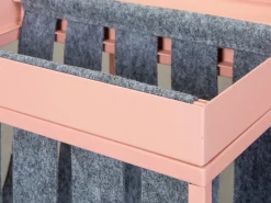 Tavolino da Salotto Rosa Portariviste 2 Vani 35x40x35h cm, Forma Rettangolare - Limana