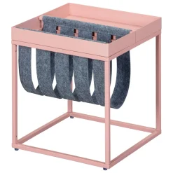 Tavolino da Salotto Rosa Portariviste 2 Vani 35x40x35h cm, Forma Rettangolare - Limana