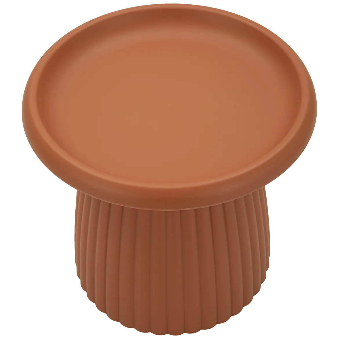 Tavolino da Salotto Rosso Adatto per Indoor/outdoor Forma Rotondo 52x45x52h cm, Colore Ripiano Rosso - Kampot