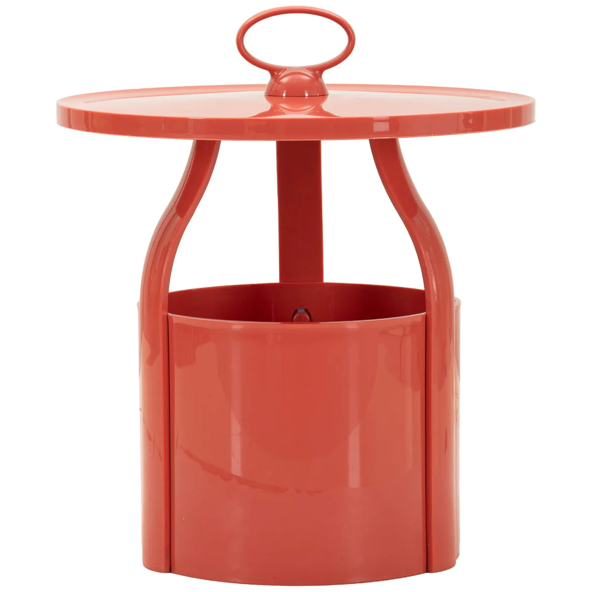 Tavolino da Salotto Rosso Forma Rotondo Colore Ripiano Rosso 46x54x46h cm, Materiale Piano in Plastica - Inle