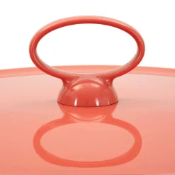 Tavolino da Salotto Rosso Forma Rotondo Colore Ripiano Rosso 46x54x46h cm, Materiale Piano in Plastica - Inle
