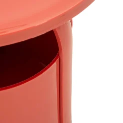 Tavolino da Salotto Rosso Forma Rotondo Colore Ripiano Rosso 46x54x46h cm, Materiale Piano in Plastica - Inle