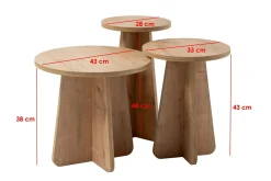 Tavolino da salotto rotondo quercia 43x43x48h cm - Amren