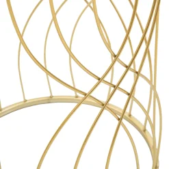 Tavolino da Salotto Trasparente oro set da 2 Forma Rotondo 38x38x55h cm, Colore Ripiano Trasparente - Fate