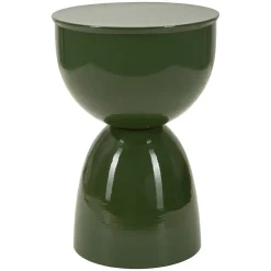 Tavolino da Salotto Verde Forma Rotondo Colore Ripiano Verde 33x50x33h cm, Materiale Piano in Metallo - Gorkha