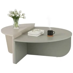 Tavolino da Salotto Verde Peso Massimo Supportato 15 kg Forma Rettangolare 90x60x35h cm, Materiale Piano in Legno Nobilitato - Mansue