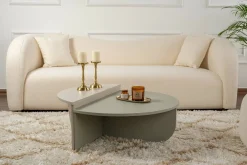 Tavolino da Salotto Verde Peso Massimo Supportato 15 kg Forma Rettangolare 90x60x35h cm, Materiale Piano in Legno Nobilitato - Mansue