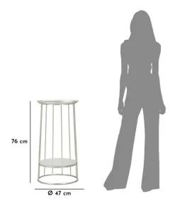 Tavolino salotto circolare argento 40x40x76h cm - Biferno