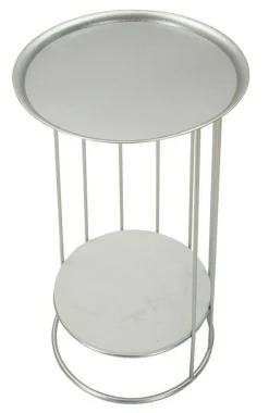 Tavolino salotto circolare argento 40x40x76h cm - Biferno