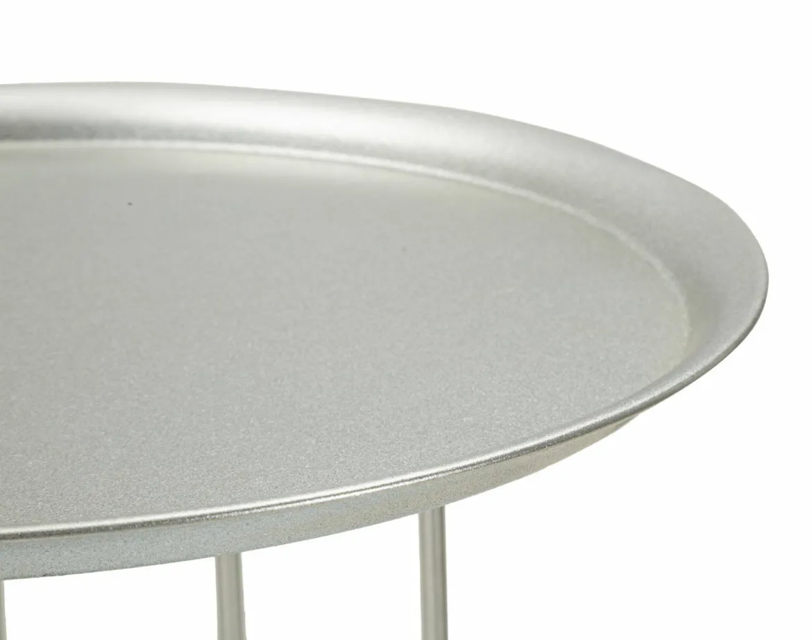 Tavolino salotto circolare argento 40x40x76h cm - Biferno
