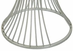 Tavolino salotto circolare argento 40x40x79h cm base intrecciata - Merli