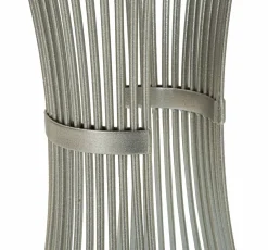Tavolino salotto circolare argento 40x40x79h cm base intrecciata - Merli